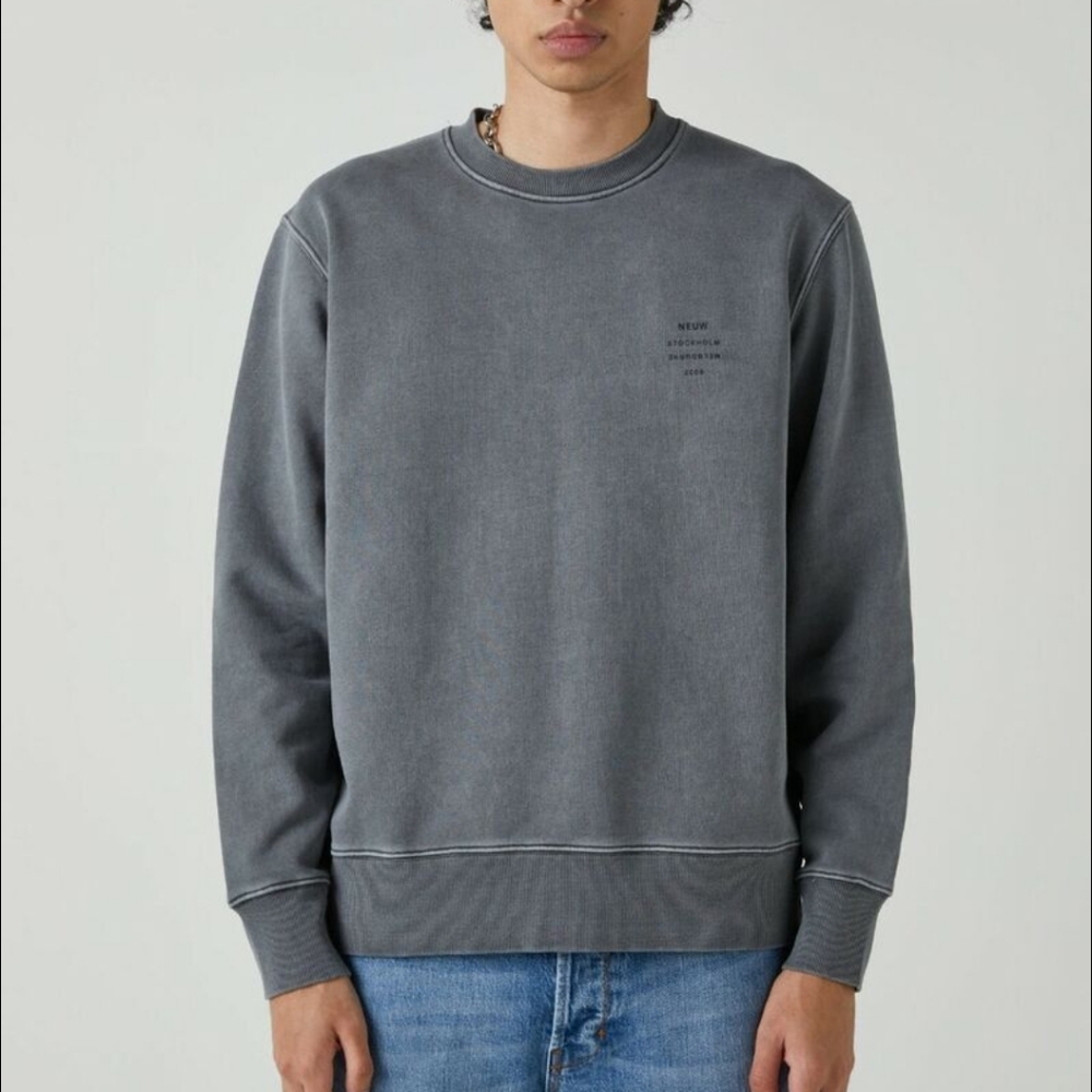 Neuw NWOT Men's Stockholm Crew Neck Cotton Pullover Sweater